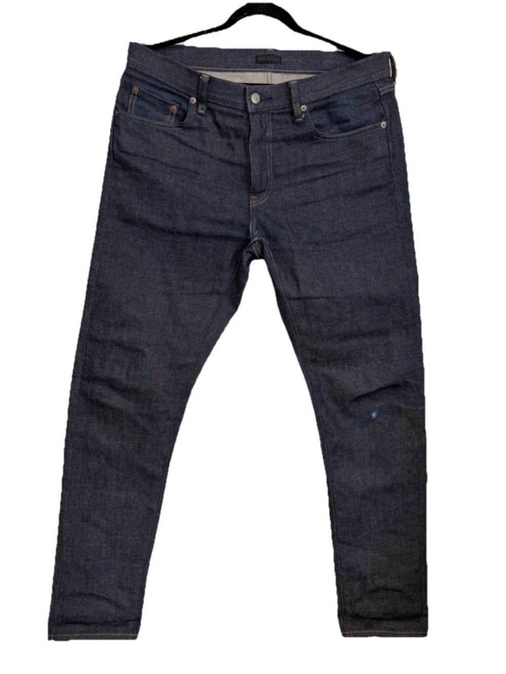 Uniqlo Men's Slim Straight Jeans Dark Blue Stretch Denim 5-Pocket